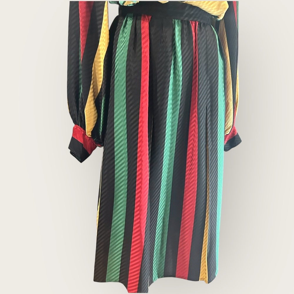 Michaele Vollbracht Late 70s Early 80s Silk Set Blouse‎ M Skirt 10 Scarf Vintage - Picture 6 of 16